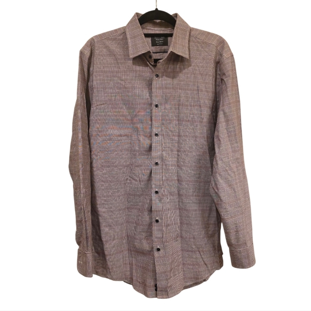 NORDSTROM Men's Shop Tech Smart Plaid Dress Shirt - Size 16 34-35